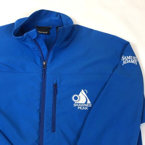 Shawnee Peak Ski Resort Mens Marmot Tempp M3 Softshell Blue Jacket Size XL - Picture 3 of 14